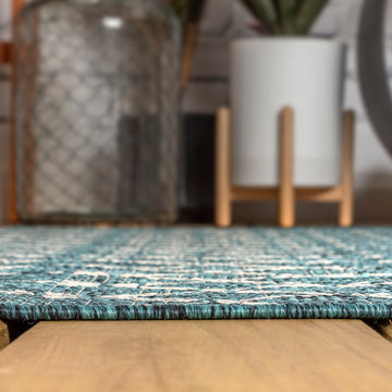 Ourika Moroccan Geometric Textured Weave Indoor/outdoor Area Rug